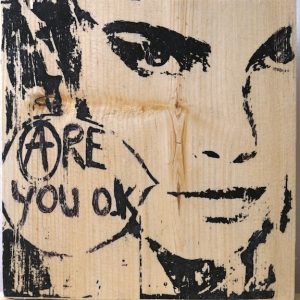 Are You Ok Konny graffiti in Paris, France on wood