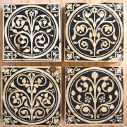 medieval flowers tile sets, sainte chapelle, paris france, medieval tiles, religious iconography, circles and geometric designs, inlaid inlay floor tiles