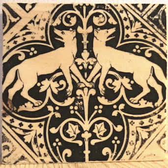 renaissance wolves, sainte chapelle, paris france, medieval tiles, religious iconography, circles and geometric designs, inlaid inlay floor tiles