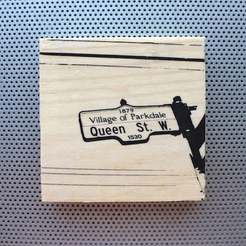 queen street west, west queen west, parkdale, queen street, fashion decor, wood block, rustic decor, toronto street signs, handmade art pin, etsy seller, wood coin pins, toronto the good,