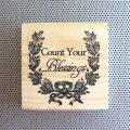 Count Your Blessings vintage ephemera wood art