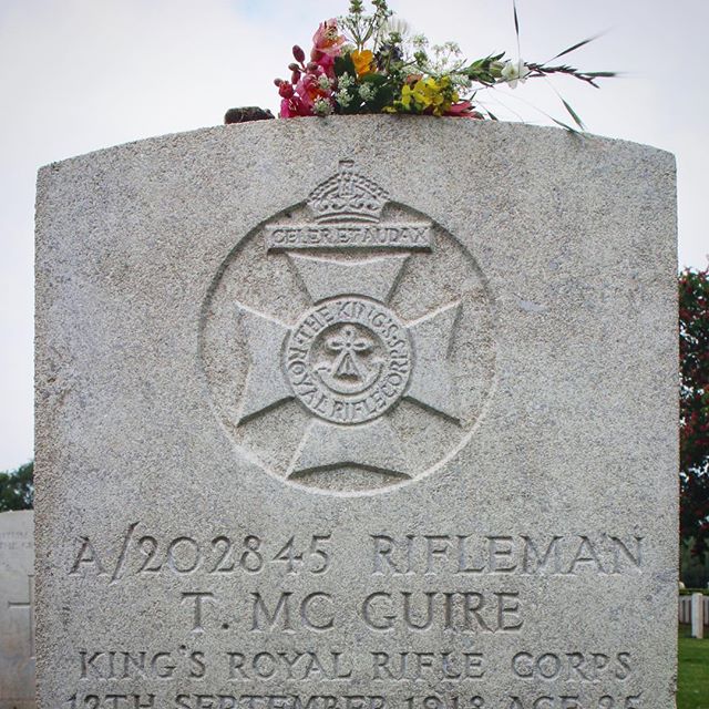 Grave of a relative who died in WWI in Cambrai, France