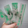 Alexander Hamilton / History Has Its Eyes On You / set of four handmade bookmarks / green metallic foil green gray laminated