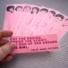 Lesbian writers bookmarks / set of nine handmade portraits writers poets feminist activists quote book mark / magenta metal foil on pink