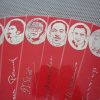 Modernist Poets bookmarks / set of 9 portraits Ezra Pound Langston Hughes ee cummings TS Eliot writers poets quote book mark / silver on red