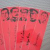 War Poets bookmarks / set of nine handmade portraits writers poets soldiers book mark / black on poppy red / Walt Whitman Wilfred Owen