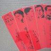 War Poets bookmarks / set of nine handmade portraits writers poets soldiers book mark / black on poppy red / Walt Whitman Wilfred Owen