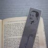 Algonquin Round Table bookmarks / set of nine handmade portraits of 30s writers Dorothy Parker Ross Benchley New York gray blue book marks