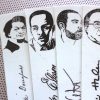 Black writers bookmarks / set of nine handmade African American portraits poets activists book mark blue Langston Hughes Baldwin Douglass