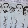 Black writers bookmarks / set of nine handmade African American portraits poets activists book mark blue Langston Hughes Baldwin Douglass