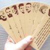 Great American Novelists / 9 bookmark set of handmade portraits / writers authors novelists Melville Kerouac Hemingway Fitzgerald sepia tan