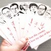 Canadian Poets bookmarks set of 18 / Poetry writers authors of Canada women men portraits Atwood Service Alligator Pie book mark red white