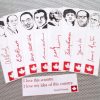 Canadian Poets bookmarks set of 18 / Poetry writers authors of Canada women men portraits Atwood Service Alligator Pie book mark red white