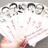 Canadian Poets bookmarks set of 9 / Poetry writers authors of Canada men portraits Service Clarke Purdy Alligator Pie book mark red white