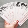 Canadian Women Poets bookmarks set of 9 / Poetry writers authors of women portraits Atwood Hebert Smart Joe Joy Shields book mark red white