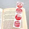 Vintage Bottlecaps / 9 bookmark set of antique soda pop bottle caps tops / red pink green blue brown purple gold copper soft drinks retro