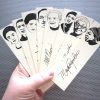 Black Poets bookmarks / set of 9 handmade African American portraits book mark cream Langston Hughes Maya Angelou Gwendolyn Brooks Giovanni