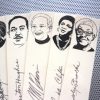 Black Poets bookmarks / set of 9 handmade African American portraits book mark cream Langston Hughes Maya Angelou Gwendolyn Brooks Giovanni