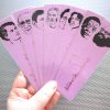 Gay writers bookmarks / set of nine handmade portraits writers playwrights poets activists quote book mark / magenta metal foil on lavender