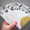 Nobel Literature laureates bookmarks set of 9 writers authors portraits poets book mark gold Neruda Eliot Bob Dylan Kipling Heaney Pasternak