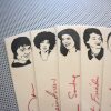 Second Wave Feminist bookmarks / set of nine handmade portraits poets feminist activists writers book mark red linen Greer Friedan Steinem