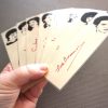 Second Wave Feminist bookmarks / set of nine handmade portraits poets feminist activists writers book mark red linen Greer Friedan Steinem