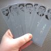 Manhattan Project set of 9 handmade bookmarks nuclear physicist scientist atomic age bomb Los Alamos Feynman Szilard Oppenheimer Fermi Bethe