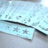 How to Draw the Sea / 9 bookmark set of antique step illustrations for kids / retro drawing lesson starfish boat fish star birds crab duck