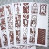 Tarot set of 9 handmade bookmarks cards brown foil on white mysticism fortune telling divination cartomancy deck major arcana occult empress