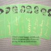 Irish writers bookmarks set of 9 handmade portraits Ireland's poets playwrights authors Yeats Joyce Wilde Shaw Behan book mark green gold