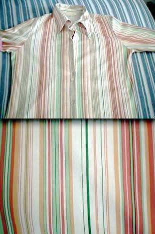 Vintage Retro Thin Stripes Collared Top